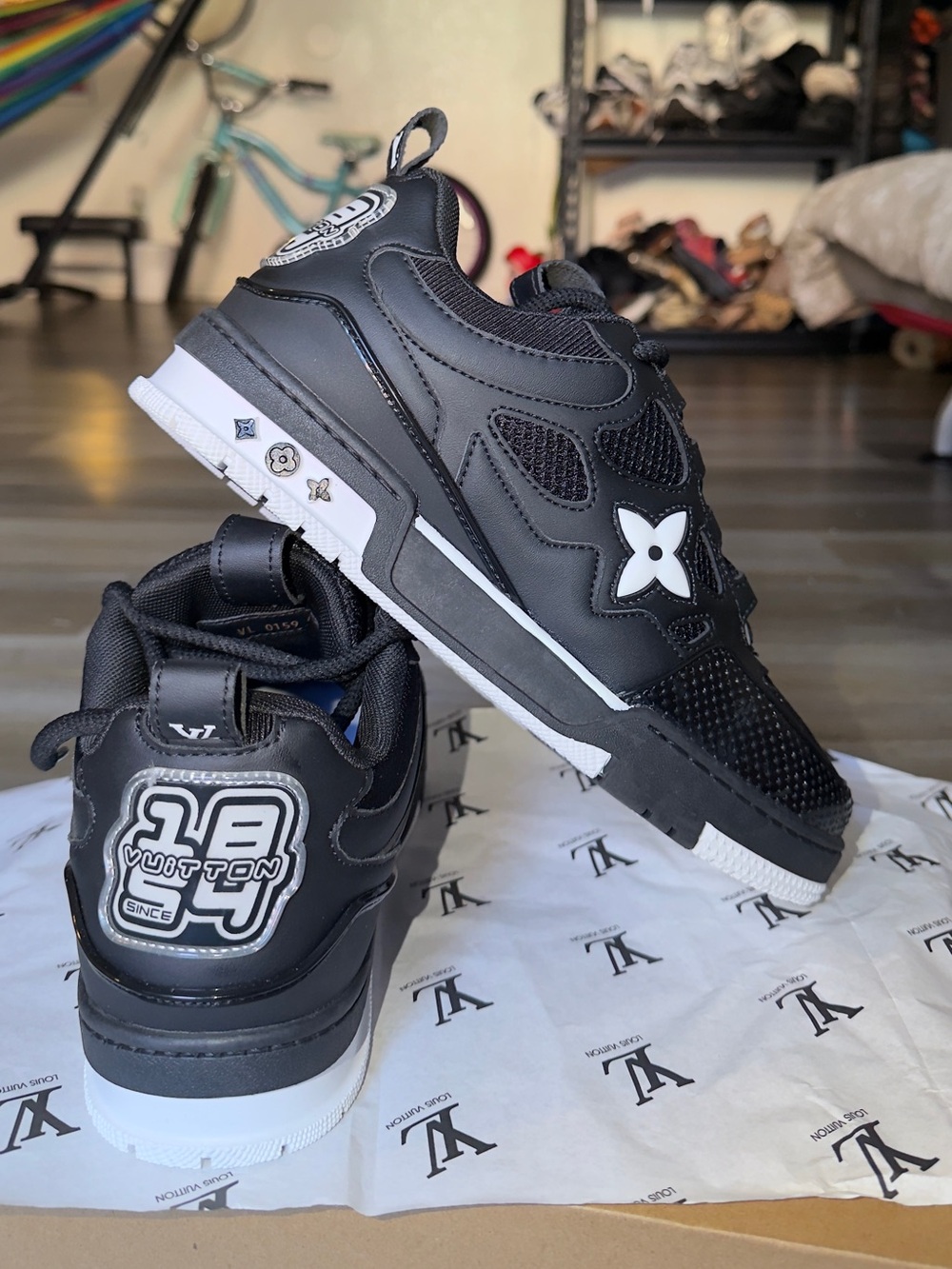 Louis Vuitton Black and White Men's Sneakers